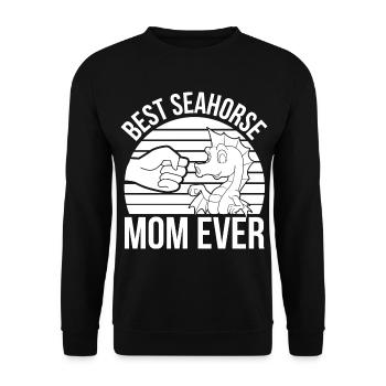 Seepferdchen | Meer Seepferd Tiere Fische Geschenk - Unisex Pullover - Schwarz - Vorne - Alina (178cm) & Michal (187cm)