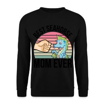 Seepferdchen | Meer Seepferd Tiere Fische Geschenk - Unisex Pullover - Schwarz - Vorne - Alina (178cm) & Michal (187cm)
