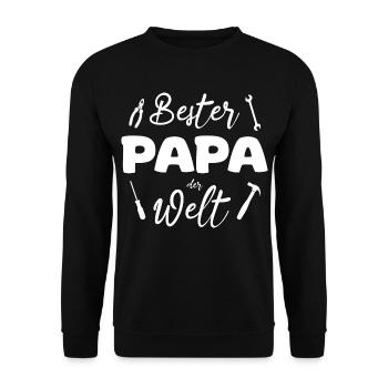 Bester Papa der Welt Werkzeug - Unisex Pullover - Schwarz - Vorne - Alina (178cm) & Michal (187cm)