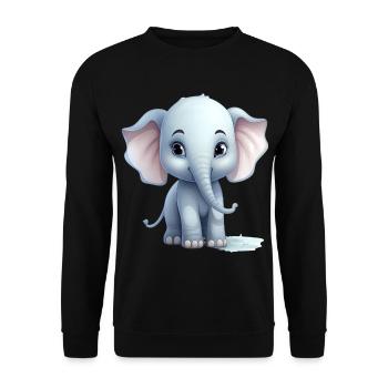 Bébé éléphant mignon - Sweat-shirt Unisexe - noir - Devant - Alina (178cm) & Michal (187cm)