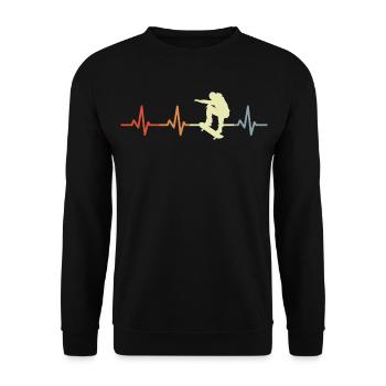 Vintage Skater Heart Palpitations - Unisex Sweatshirt - black - Front - Alina (178cm) & Michal (187cm)