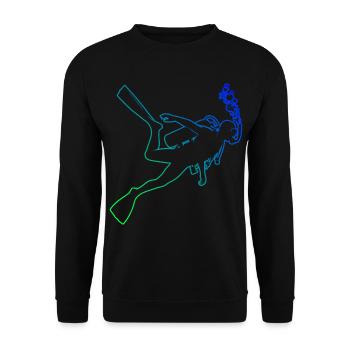 Scuba Diver Scuba Taucher Damen Diver Free Dive - Unisex Pullover - Schwarz - Vorne - Alina (178cm) & Michal (187cm)