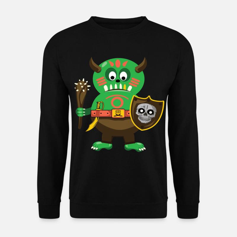 Petit dessin mignon d'ogre vert - Sweat-shirt Unisexe - noir
