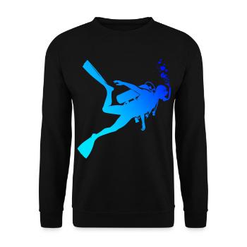 Diving Diver Diving Diver Men Free Dive - Unisex Sweatshirt - black - Front - Alina (178cm) & Michal (187cm)