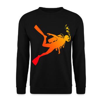 Plongeur Homme Plongeur Plongeur Plongée Libre - Sweat-shirt Unisexe - noir - Devant - Alina (178cm) & Michal (187cm)