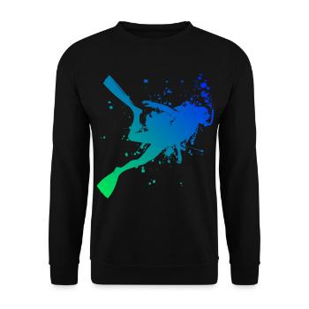 Plongeur Homme Plongeur Plongeur Femme Plongeur - Sweat-shirt Unisexe - noir - Devant - Alina (178cm) & Michal (187cm)