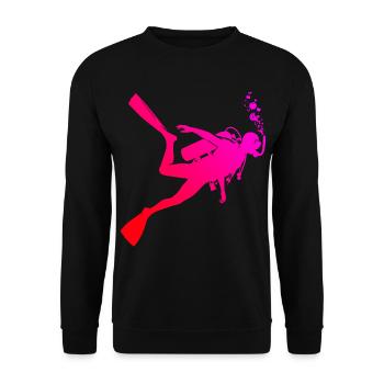 Diving Tauchen Scuba Diver Scuba Taucher - Unisex Pullover - Schwarz - Vorne - Alina (178cm) & Michal (187cm)