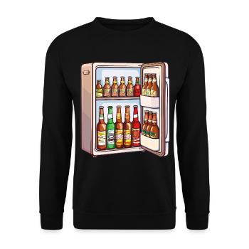 Beer Fridge Beer Bottles Men Drinking Funny - Unisex Sweatshirt - black - Front - Alina (178cm) & Michal (187cm)