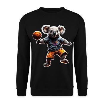Basketball Koala - Unisex Sweatshirt - black - Front - Alina (178cm) & Michal (187cm)