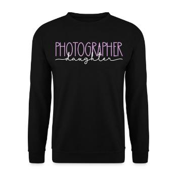 Fotograf stolze Tochter süßes Geschenk - Unisex Pullover - Schwarz - Vorne - Alina (178cm) & Michal (187cm)