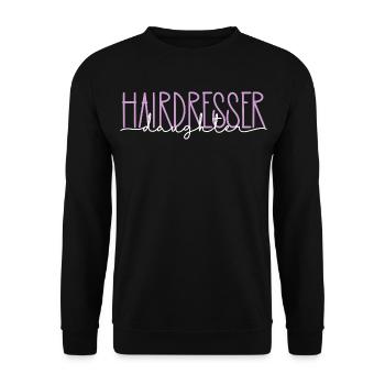 Friseur stolze Tochter süßes Geschenk - Unisex Pullover - Schwarz - Vorne - Alina (178cm) & Michal (187cm)