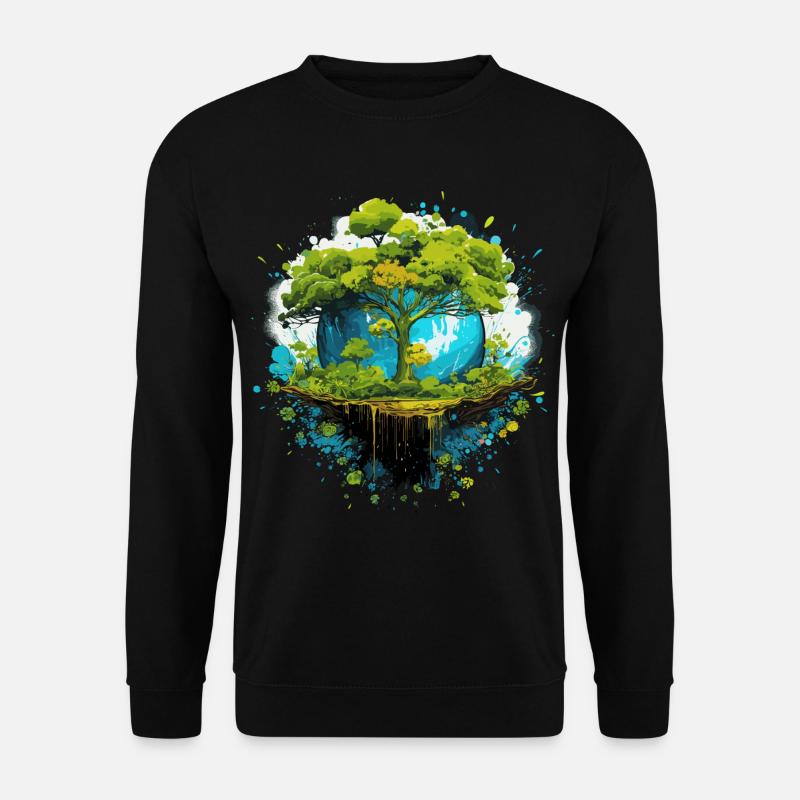 Respektier Muttererde Unseren Planeten Natur - Unisex Pullover - Schwarz