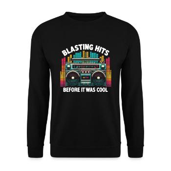 Blasting Hits Before It Was Cool Eighties Boombox - Sweat-shirt Unisexe - noir - Devant - Alina (178cm) & Michal (187cm)