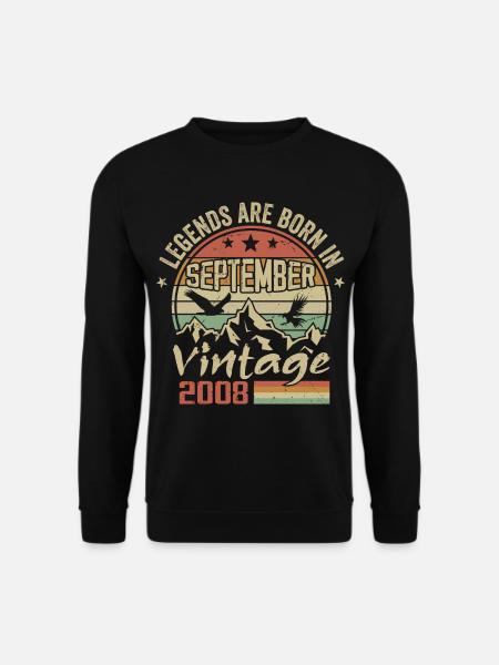September 2008 Geburtstagsgeschenk September 2008 - Unisex Pullover - Schwarz
