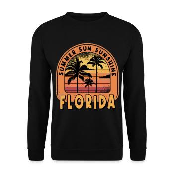 Florida USA Miami America Summer Palm Trees Beach - Unisex Sweatshirt - black - Front - Alina (178cm) & Michal (187cm)