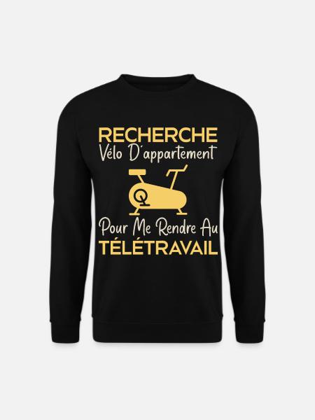 Telearbeit, Arbeitshumor, Bürohumor - Unisex Pullover - Schwarz