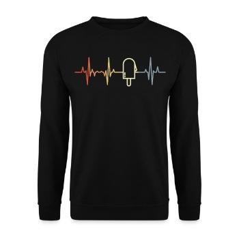 Wassereis Kardiogramm - Unisex Sweatshirt - black - Front - Alina (178cm) & Michal (187cm)