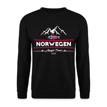 Angel Tour Norwegen 2025 - Unisex Pullover - Schwarz - Vorne - Alina (178cm) & Michal (187cm)