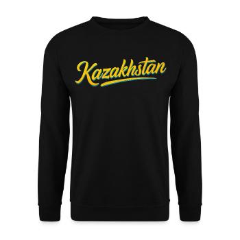 Kazakhstan Eagle Sun Flag Lettering Gift - Unisex Sweatshirt - black - Front - Alina (178cm) & Michal (187cm)