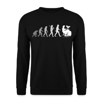 Evolution of Drums Drummer Shirt - Unisex Pullover - Schwarz - Vorne - Alina (178cm) & Michal (187cm)
