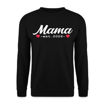 Cadeau de grossesse maman 2026 - Sweat-shirt Unisexe - noir - Devant - Alina (178cm) & Michal (187cm)