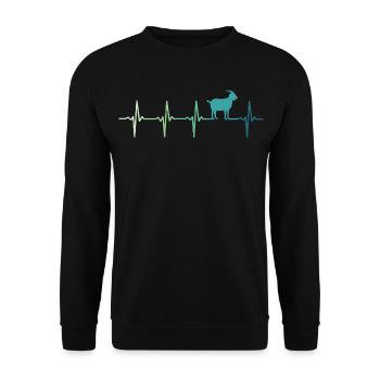 chevre battement de coeur chèvres goat - Sweat-shirt Unisexe - noir - Devant - Alina (178cm) & Michal (187cm)