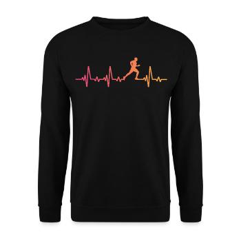 Running Sunset Heartbeat Running - Unisex Sweatshirt - black - Front - Alina (178cm) & Michal (187cm)