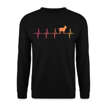 chèvre sunset battement de coeur chèvres goat - Sweat-shirt Unisexe - noir - Devant - Alina (178cm) & Michal (187cm)