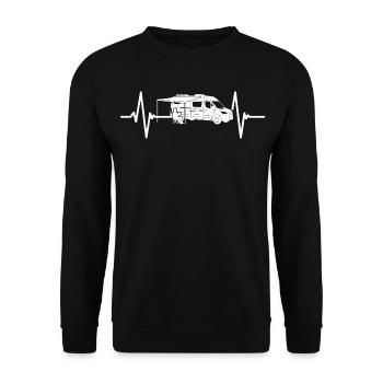 Camping amoureux avec battement de cœur et camping-car - Sweat-shirt Unisexe - noir - Devant - Alina (178cm) & Michal (187cm)