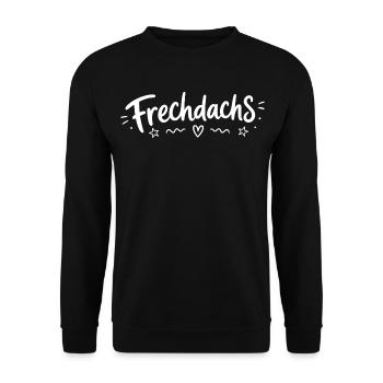 Frechdachs - Unisex Pullover - Schwarz - Vorne - Alina (178cm) & Michal (187cm)