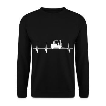 Herzschlag Lagerlogisitik EKG - Unisex Pullover - Schwarz - Vorne - Alina (178cm) & Michal (187cm)