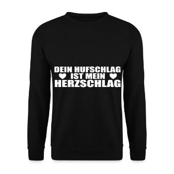 Pferde Herzschlag Reiten Hufe Hufeisen Herz Pony - Unisex Pullover - Schwarz - Vorne - Alina (178cm) & Michal (187cm)