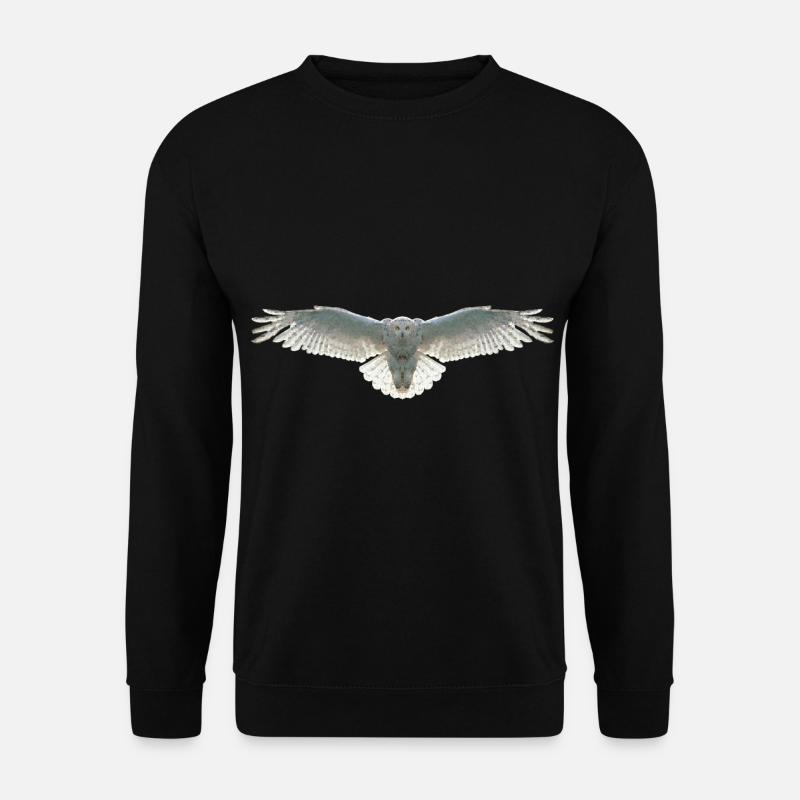Schneeeule Eule Polygon Vogel Tier Wildtier Uhu - Unisex Pullover - Schwarz