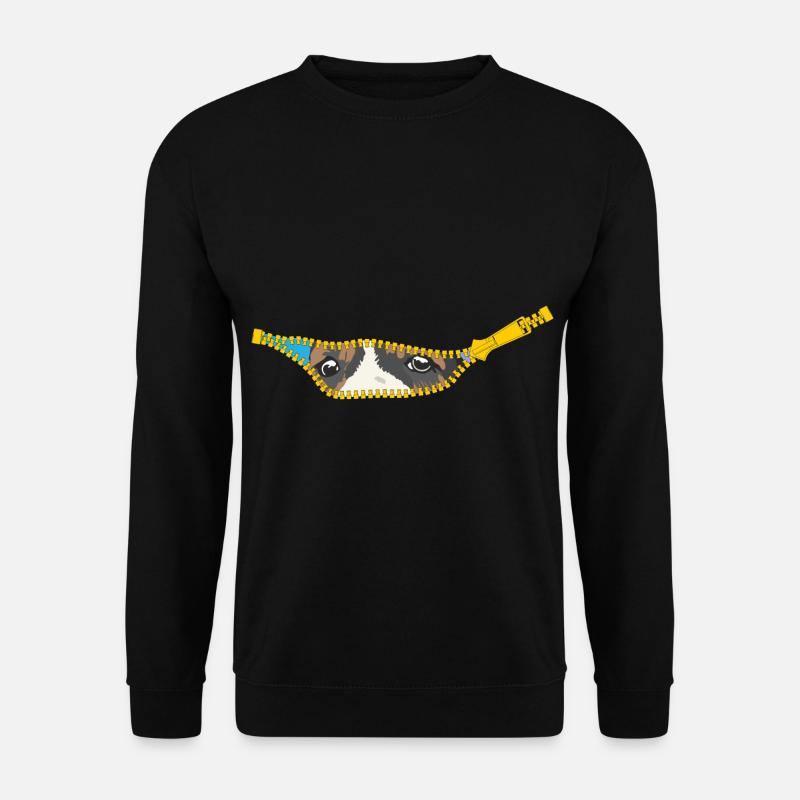 open zipper with cute dog - Unisex Sweatshirt - black