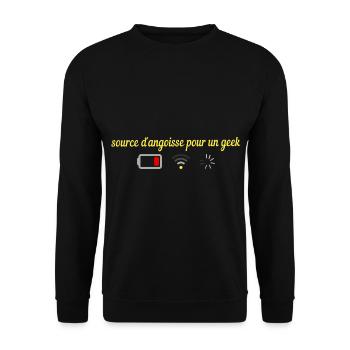 Source d Angoisse pour un geek - Sweat-shirt Unisexe - noir - Devant - Alina (178cm) & Michal (187cm)