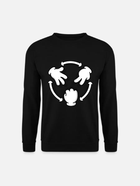 Rock Paper Scissor - Geschenk Schere Stein Papier - Unisex Pullover - Schwarz