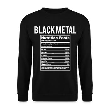 Black Metal Nutrition Facts Chemise et cadeau - Sweat-shirt Unisexe - noir - Devant - Alina (178cm) & Michal (187cm)