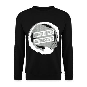 PROTESTATION ANTIFASCISTA ALERTA ALERTA - Sweat-shirt Unisexe - noir - Devant - Alina (178cm) & Michal (187cm)