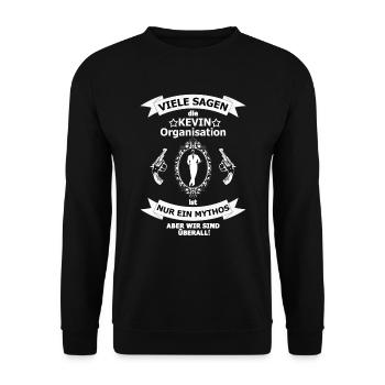 Mein Name ist KEVIN Coole Geschenkidee Lustig - Unisex Pullover - Schwarz - Vorne - Alina (178cm) & Michal (187cm)