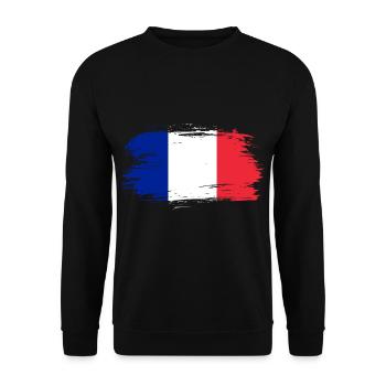 Frankreich Flagge - Unisex Pullover - Schwarz - Vorne - Alina (178cm) & Michal (187cm)