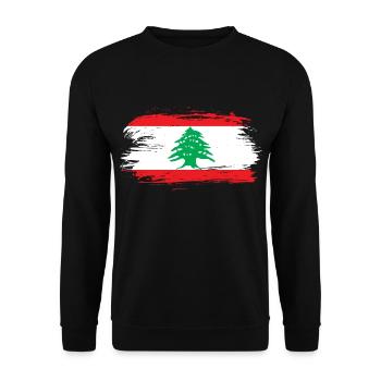 Libanon Flagge - Unisex Pullover - Schwarz - Vorne - Alina (178cm) & Michal (187cm)