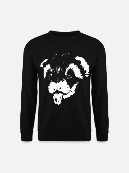 Süßes Freches Flinkes Haustier Zunge rausstrecken - Unisex Pullover - Schwarz