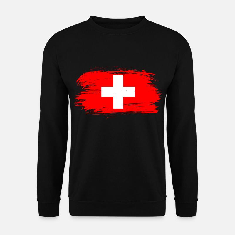 Schweiz Flagge - Unisex Pullover - Schwarz