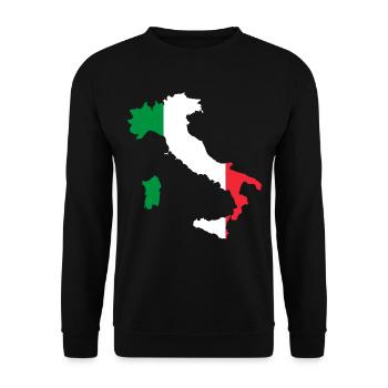 Italy Flag Map Gift Idea - Unisex Sweatshirt - black - Front - Alina (178cm) & Michal (187cm)