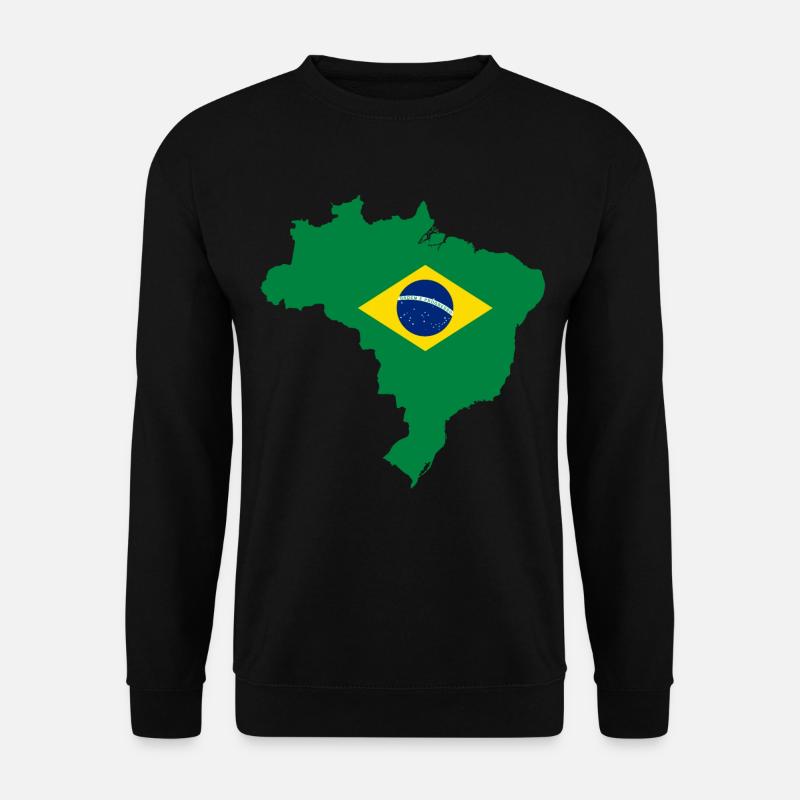 Brésil Drapeau Idée cadeau carte - Sweat-shirt Unisexe - noir