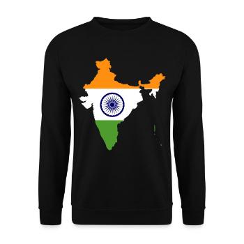 Carte idée cadeau drapeau Inde - Sweat-shirt Unisexe - noir - Devant - Alina (178cm) & Michal (187cm)