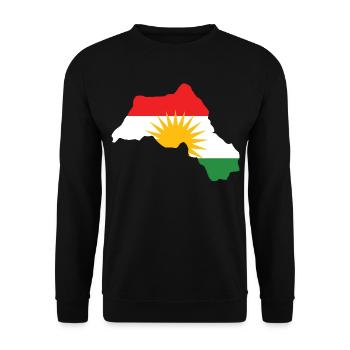 Kurdistan Map Flag Gift Idea - Unisex Sweatshirt - black - Front - Alina (178cm) & Michal (187cm)