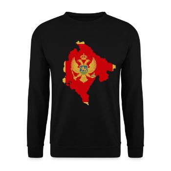 Montenegro Flagge Landkarte Fahne - Unisex Pullover - Schwarz - Vorne - Alina (178cm) & Michal (187cm)