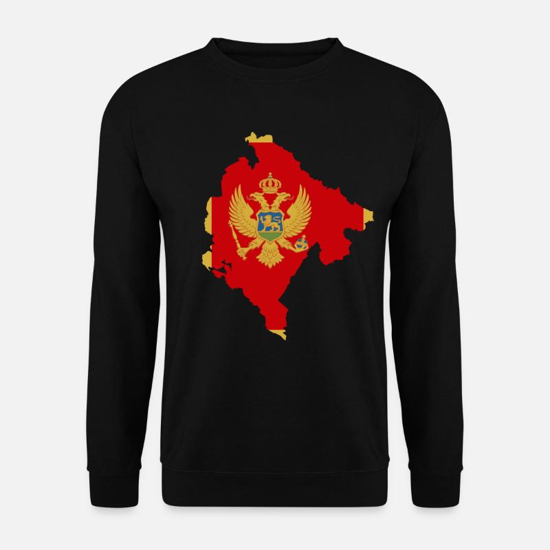 Montenegro Flagge Landkarte Fahne - Unisex Pullover - Schwarz