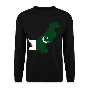 Pakistan flag map flag - Unisex Sweatshirt - black - Front - Alina (178cm) & Michal (187cm)